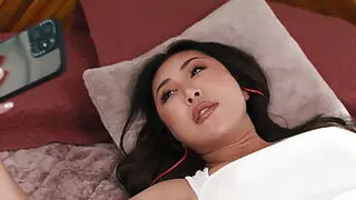 Busty Asian babe makes big ass masturbating Chinese roomie squirt
